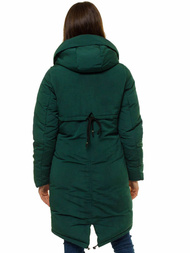 Kurtka zimowa damska parka z kapturem ciemno-zielona OZONEE O/TY033/38/21