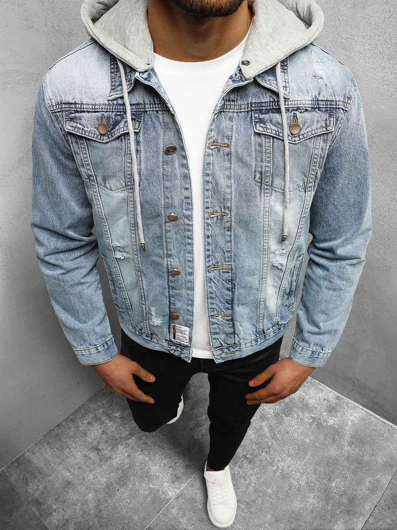 Чоловіча джинсова куртка Яскраво-Синя OZONEE NB/MJ505BC