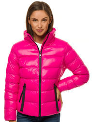 Kurtka pikowana damska różowa OZONEE JS/M23061/1