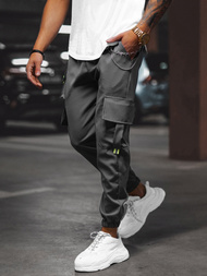 Spodnie męskie chino joggery grafitowe OZONEE O/CP149Z