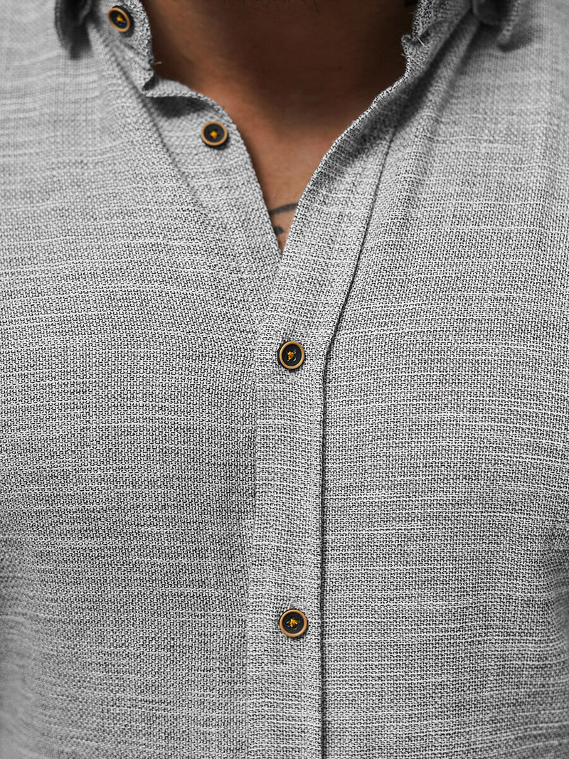 Класична сорочка чоловіча tемно-ciра OZONEE O/V32