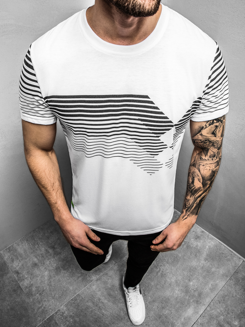 T-Shirt męski biały OZONEE JS/KS2058Z