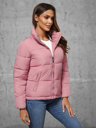 Kurtka zimowa damska pikowana pudrowa OZONEE JS/16M9107/46