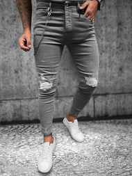 Spodnie jeansowe męskie grafitowe OZONEE O/273SP