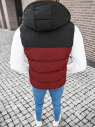 Безрукавка чоловіча Бордова-Чорна OZONEE JS/M1189/1