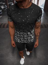 Komplet dresowy męski czarno-srebrny OZONEE O/HM751