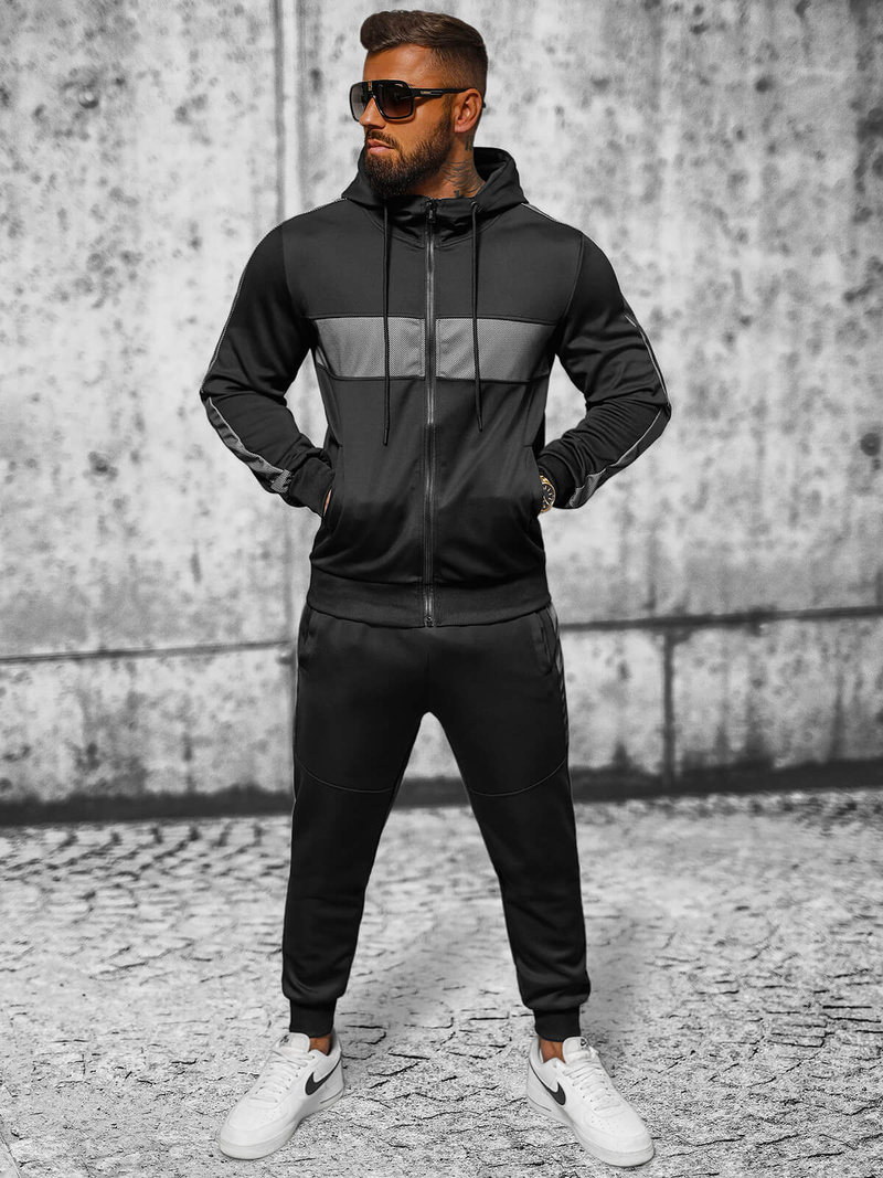 Чоловічий спортивний комплект чорний OZONEE JS/8C8115/3