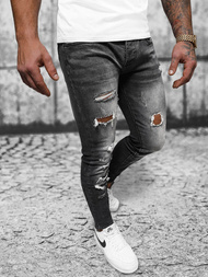 Spodnie jeansowe męskie czarne OZONEE NB/MP0086N