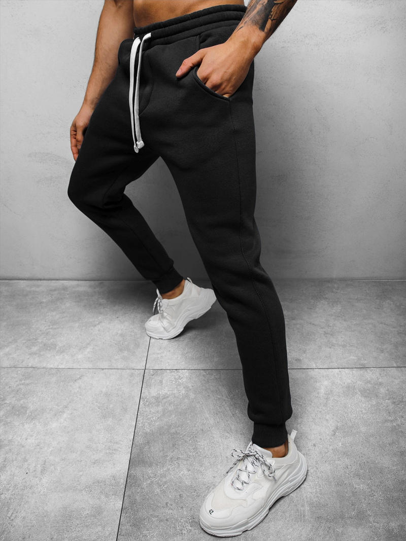 Spodnie dresowe męskie czarne OZONEE O/12110Z