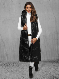 Стьобаний жіночий жилет чорний OZONEE JS/5M3183/392