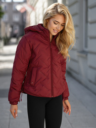 Kurtka damska pikowana burgundowa OZONEE JS/16M9315/06
