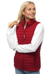 Kamizelka damska pikowana bordowa OZONEE JS/20314