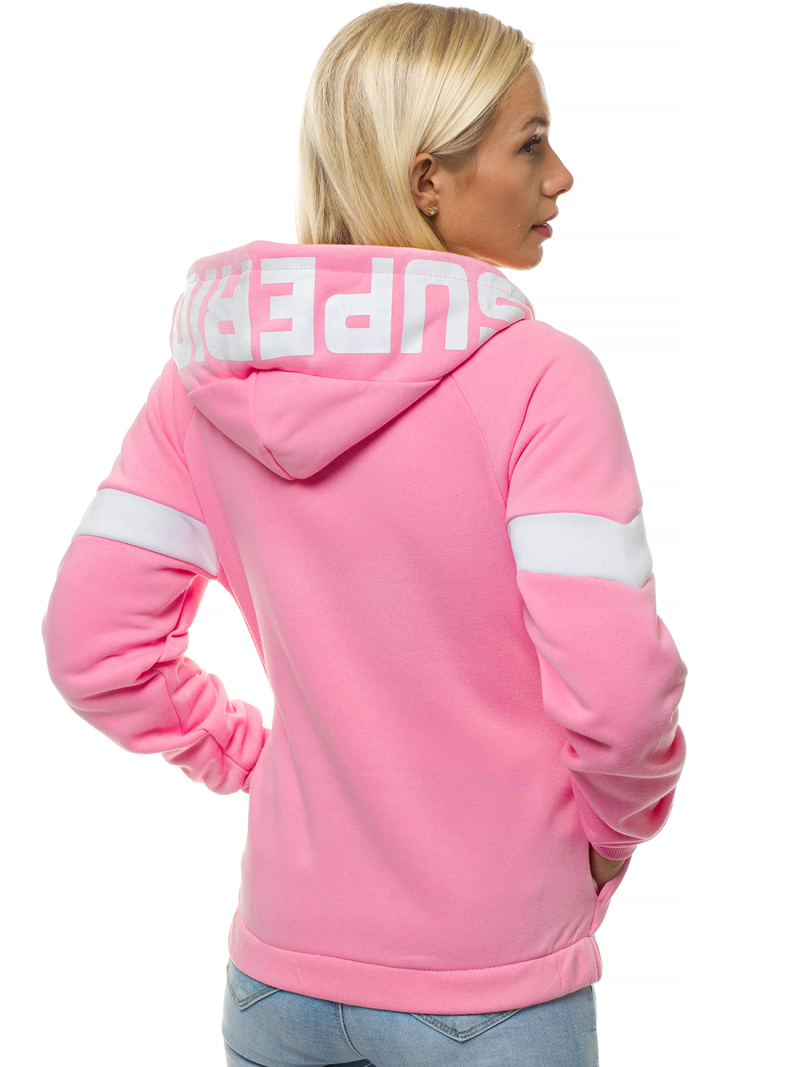 Bluza damska rozpinana z kapturem różowa OZONEE JS/KSW3013