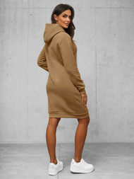 Bluza z kapturem damska ciemno-beżowa OZONEE JS/YS10005/91Z