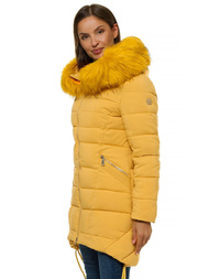 Kurtka zimowa damska parka z futerkiem jasny-camel OZONEE O/SW029/46