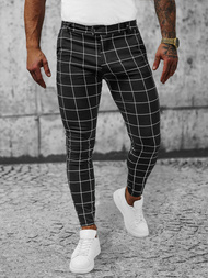 Spodnie męskie chino materiałowe czarne OZONEE O/P4009