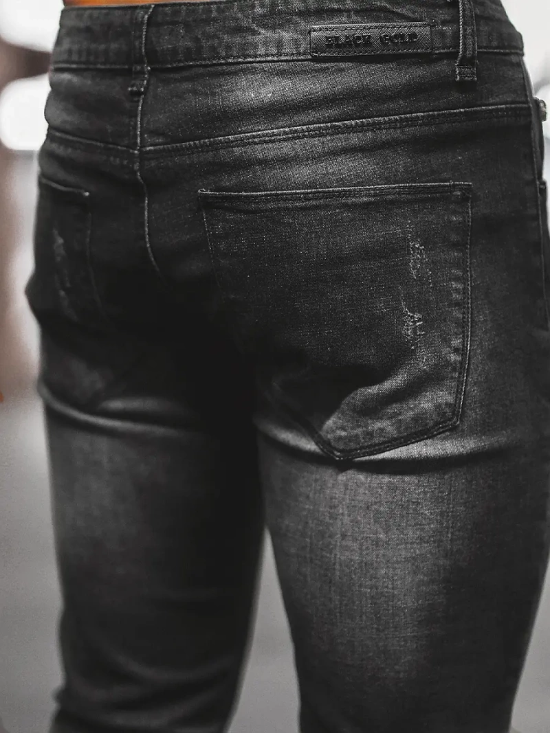 Spodnie jeansowe męskie czarne OZONEE NB/MP0066N