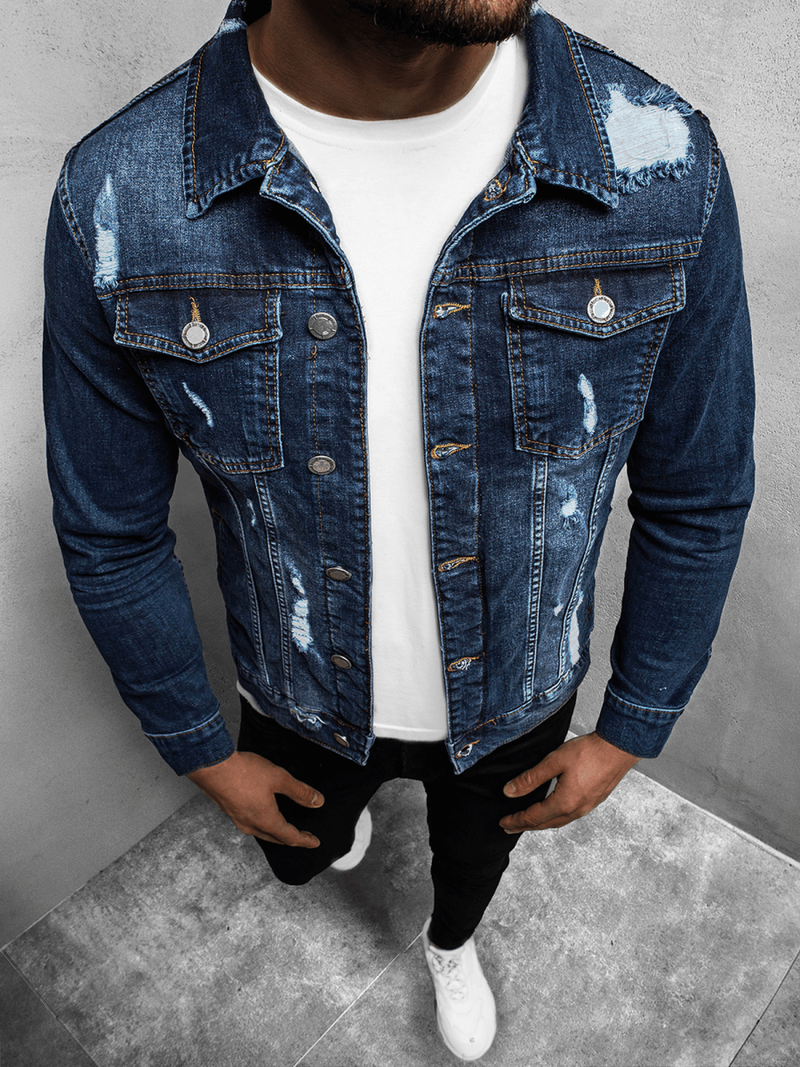 Куртка чоловіча джинсова Темно-Синя OZONEE O/20080