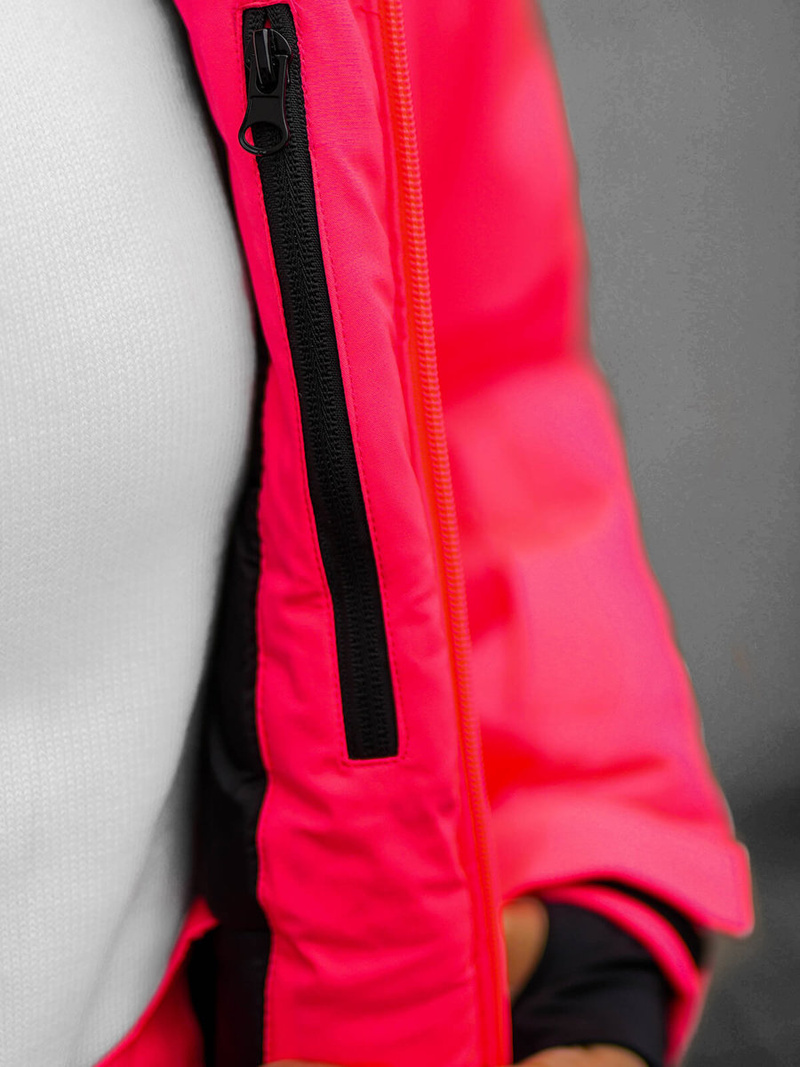 Kurtka damska zimowa różowo-neonowa OZONEE JS/HH012/53Z