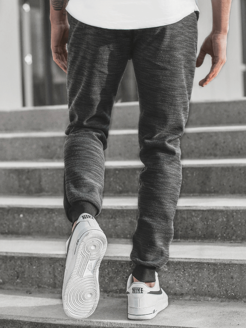 Spodnie dresowe męskie czarne OZONEE JS/K60019