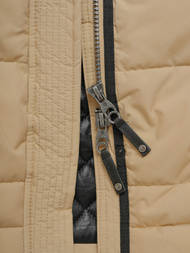 Kurtka zimowa damska długa pikowana beżowa OZONEE O/W377Z