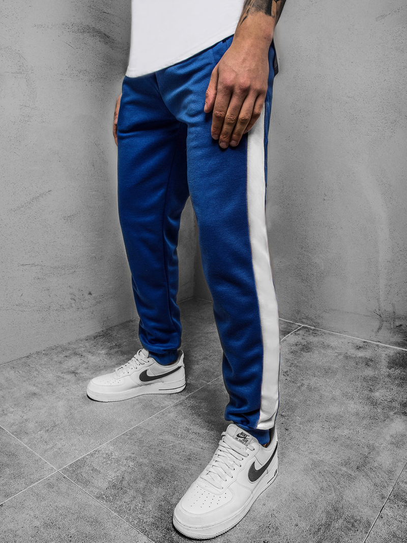 Spodnie dresowe męskie niebiesko-białe OZONEE JS/JZ11005Z