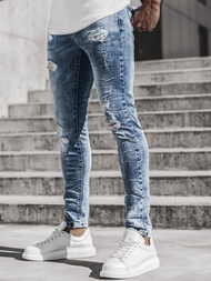 Spodnie męskie jeans niebieskie OZONEE T/6602