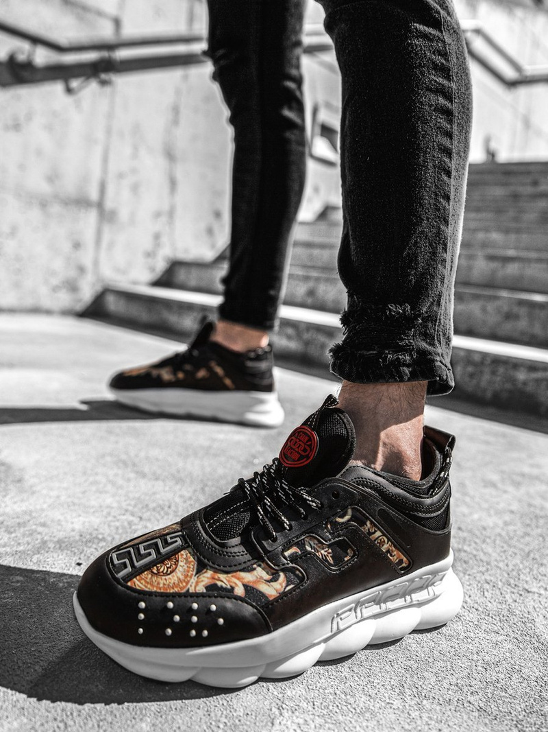 Sneakersy czarno-beżowe OZONEE G/2020