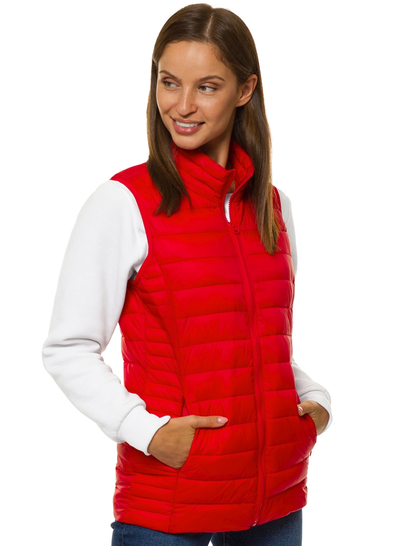 Kamizelka damska pikowana czerwona/2 OZONEE JS/M23038/277