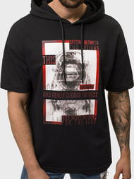 Bluza z kapturem męska czarna OZONEE B/20402010