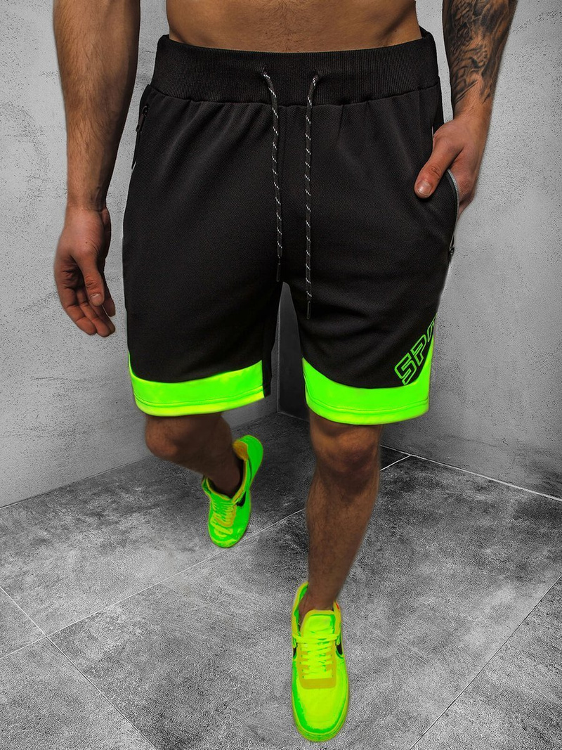 Spodenki dresowe męskie czarne OZONEE JS/KS2606