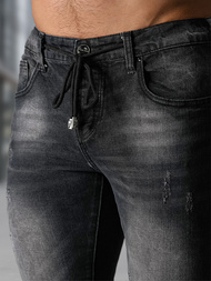 Spodnie jeansowe męskie slim fit czarne OZONEE NB/MP0063/1NZ