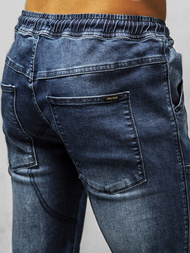 Spodnie jeansowe joggery męskie ciemno-niebieskie OZONEE NB/MP0011BS