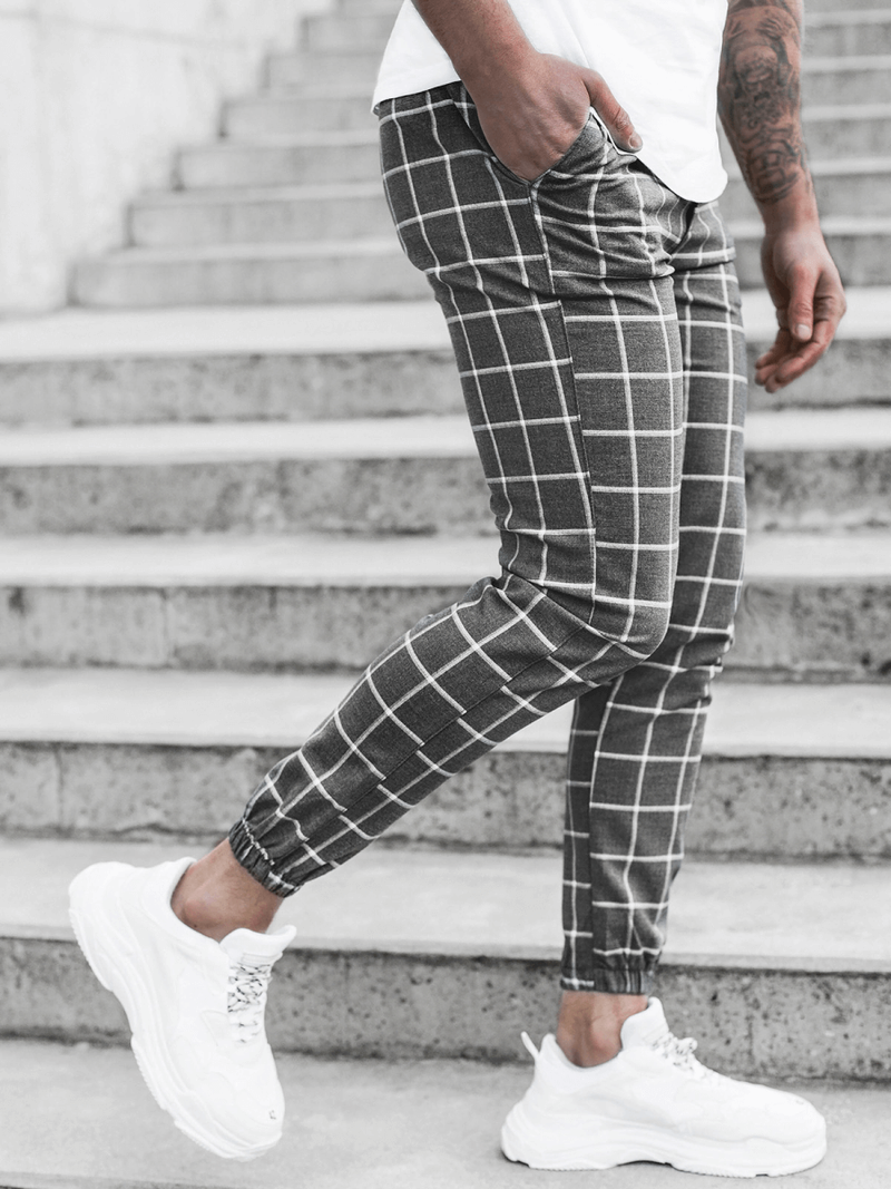 Spodnie męskie chino joggery szare OZONEE DJ/3455/21