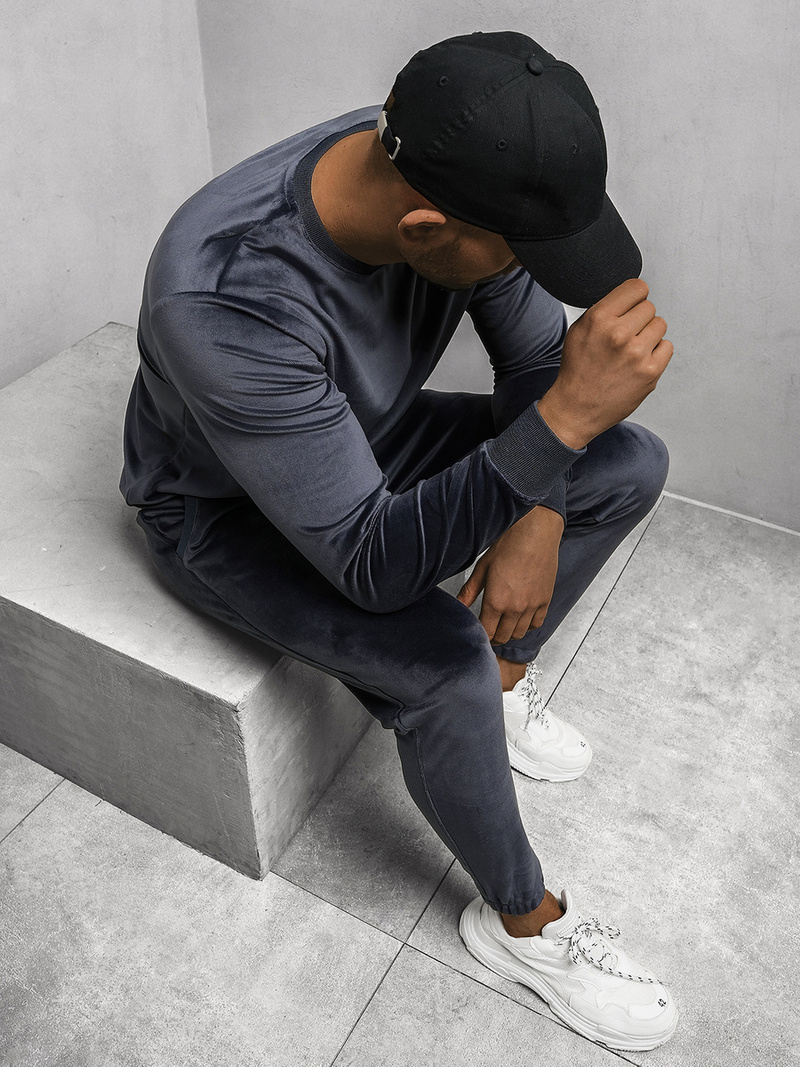 Komplet dresowy męski granatowy OZONEE O/12130