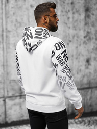 Bluza z kapturem męska biała OZONEE JS/8B998/1