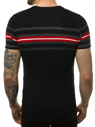 Bluzka z krótkim rękawem męska czarna OZONEE L/2296