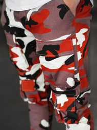 Штани чоловічі джоггери бордово-бежеві OZONEE G/2787