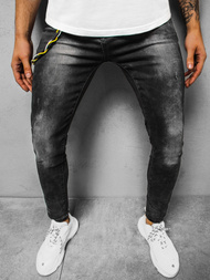 Spodnie jeansowe męskie czarne OZONEE DR/TF098Z