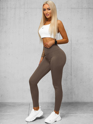 Legginsy damskie ciemno-beżowe OZONEE O/K9-J