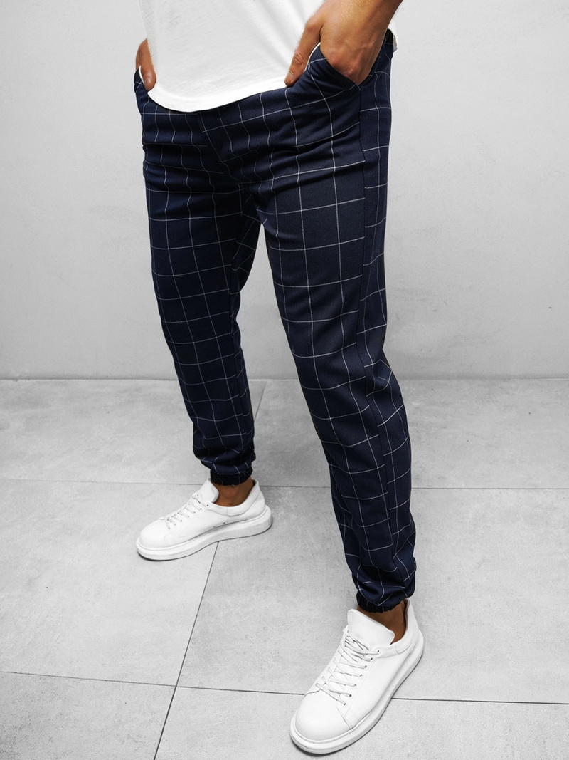 Spodnie męskie chino joggery granatowe OZONEE DJ/2275/22