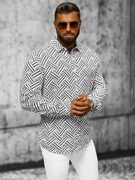 Koszula męska czarno-biała OZONEE E/9000/3Z