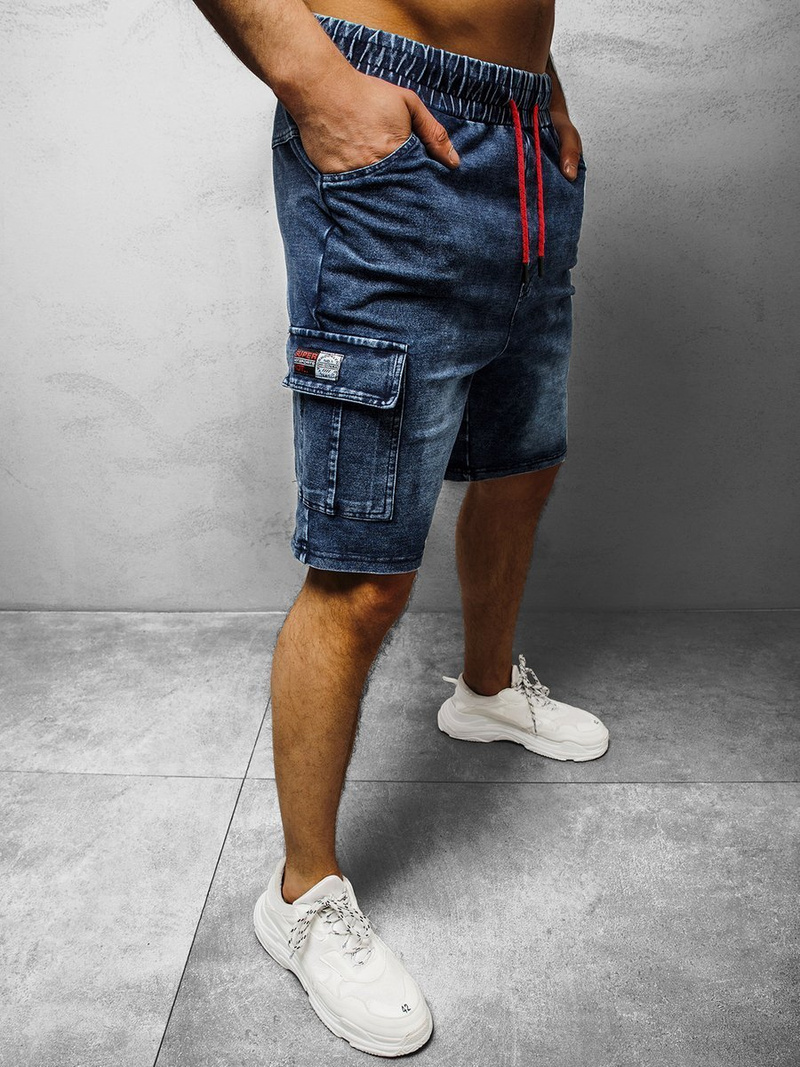 Spodenki męskie jeansowe niebieskie OZONEE JS/KK1078Z