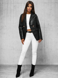 Жіноча шкіряна куртка Чорна OZONEE JS/11Z8121Z