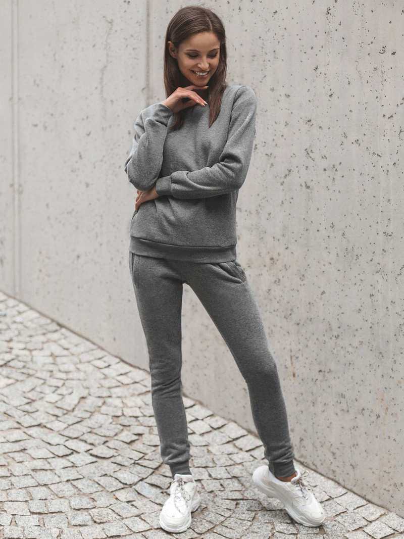 Жіночий спортивний костюм з двох частин Графітовий OZONEE JS/68C20383/5