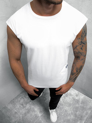 Koszulka bez rękawów męska biała OZONEE O/1265Z