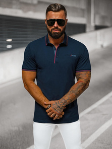 Koszulka męska polo granatowa OZONEE O/DA758