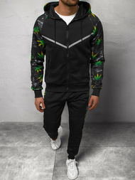 Спортивний костюм чоловічій Чорно-зелений OZONEE O/HM703Z