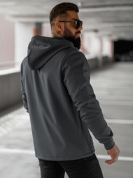 Kurtka softshell męska z kapturem grafitowa OZONEE JS/27B6529/5Z