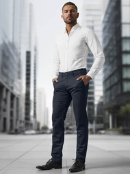 Spodnie męskie chino materiałowe granatowe OZONEE V/5100